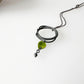 Oxidised Silver Pendant with Torch Fired Beads , Geometric Jewellery, Green Enamel Necklace