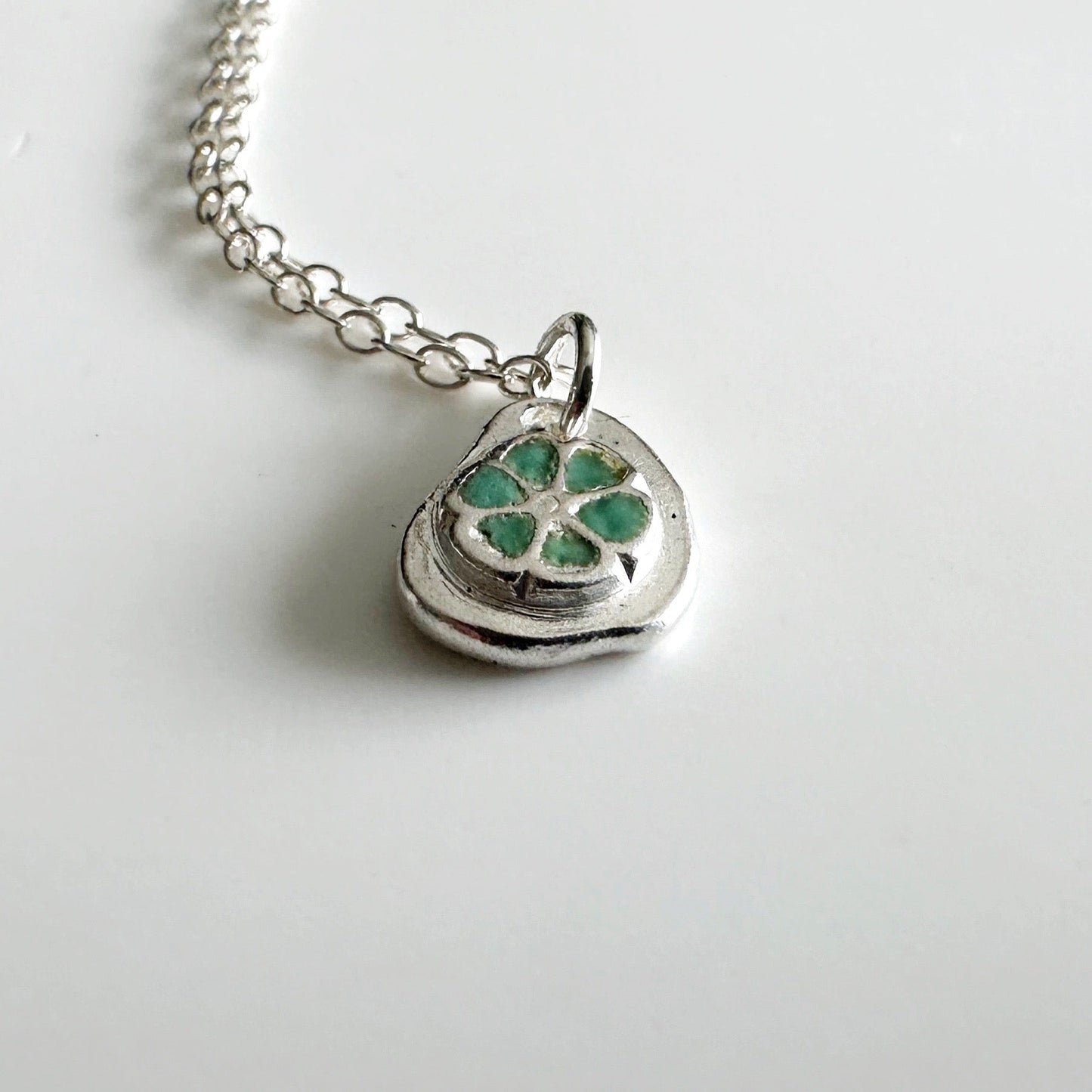 Irregular Pinwheel Silver Enamel Pendant - MaisyPlum