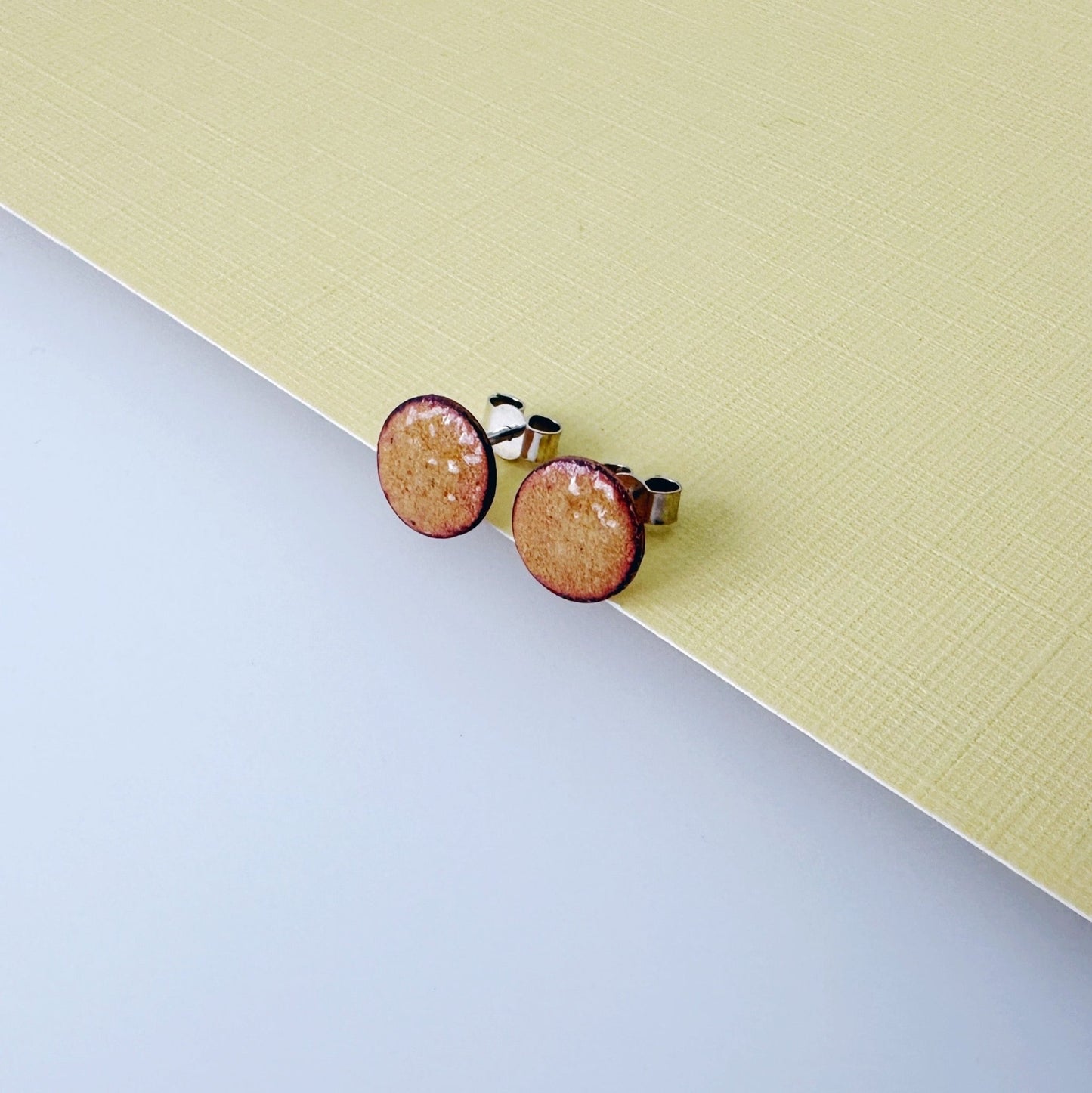 Itty Bitty Copper Enamel Stud Earrings - MaisyPlum