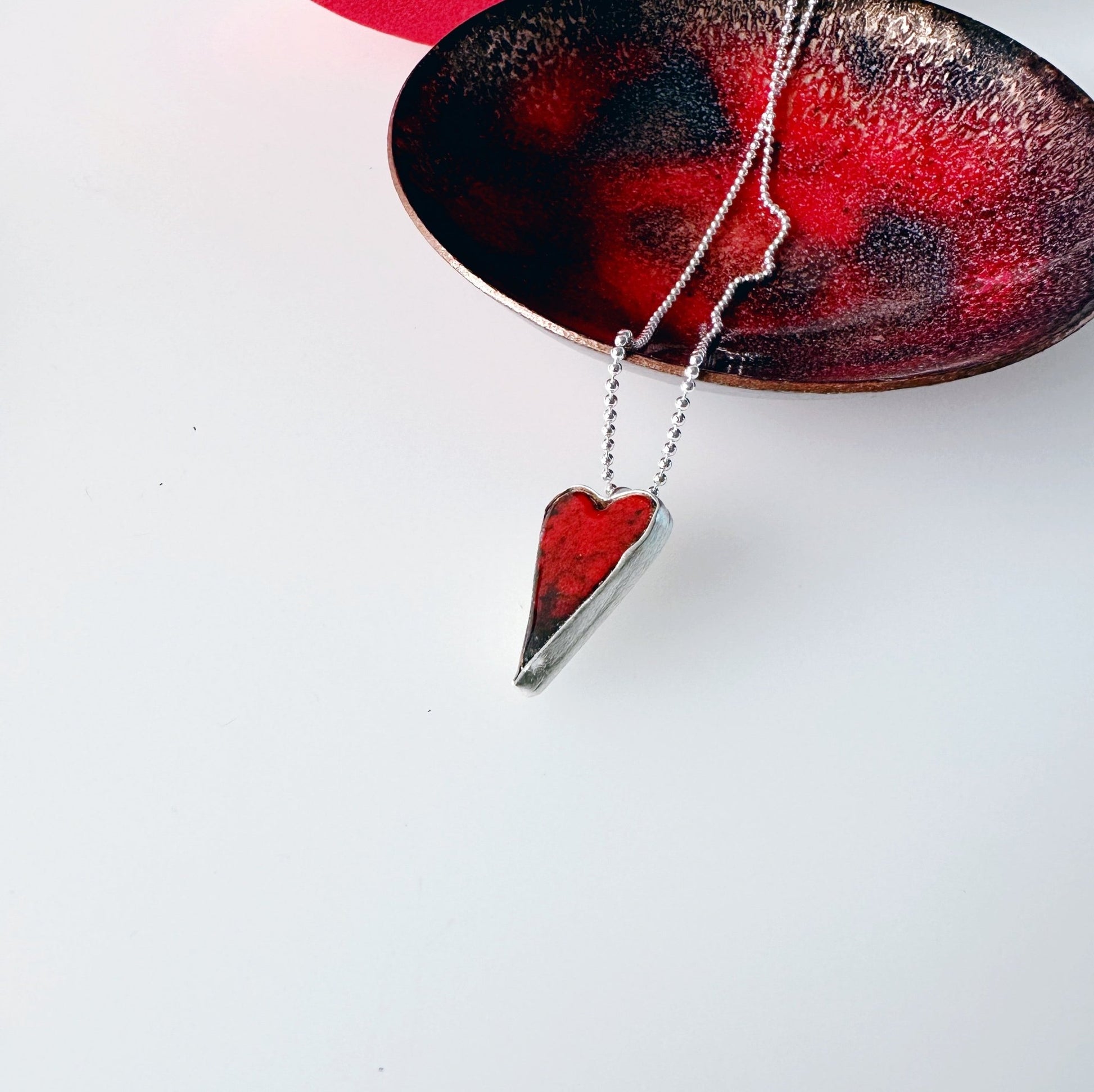 Love Heart Enamel Pendant - MaisyPlum