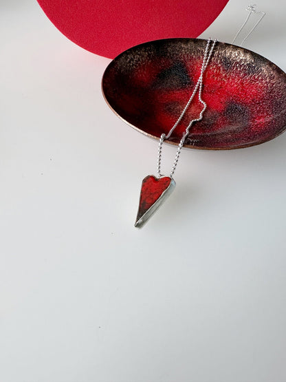 Love Heart Enamel Pendant - MaisyPlum