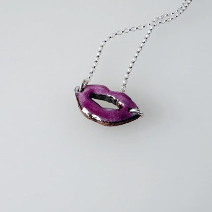 Luscious Lips Copper Enamel Pendant - MaisyPlum