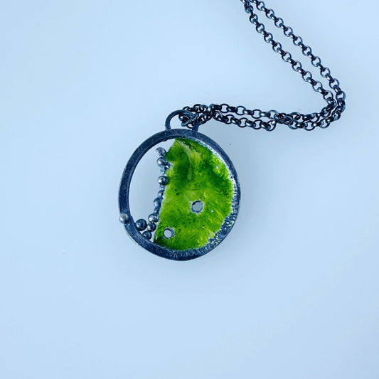 Molten Silver and Enamel Necklace - MaisyPlum