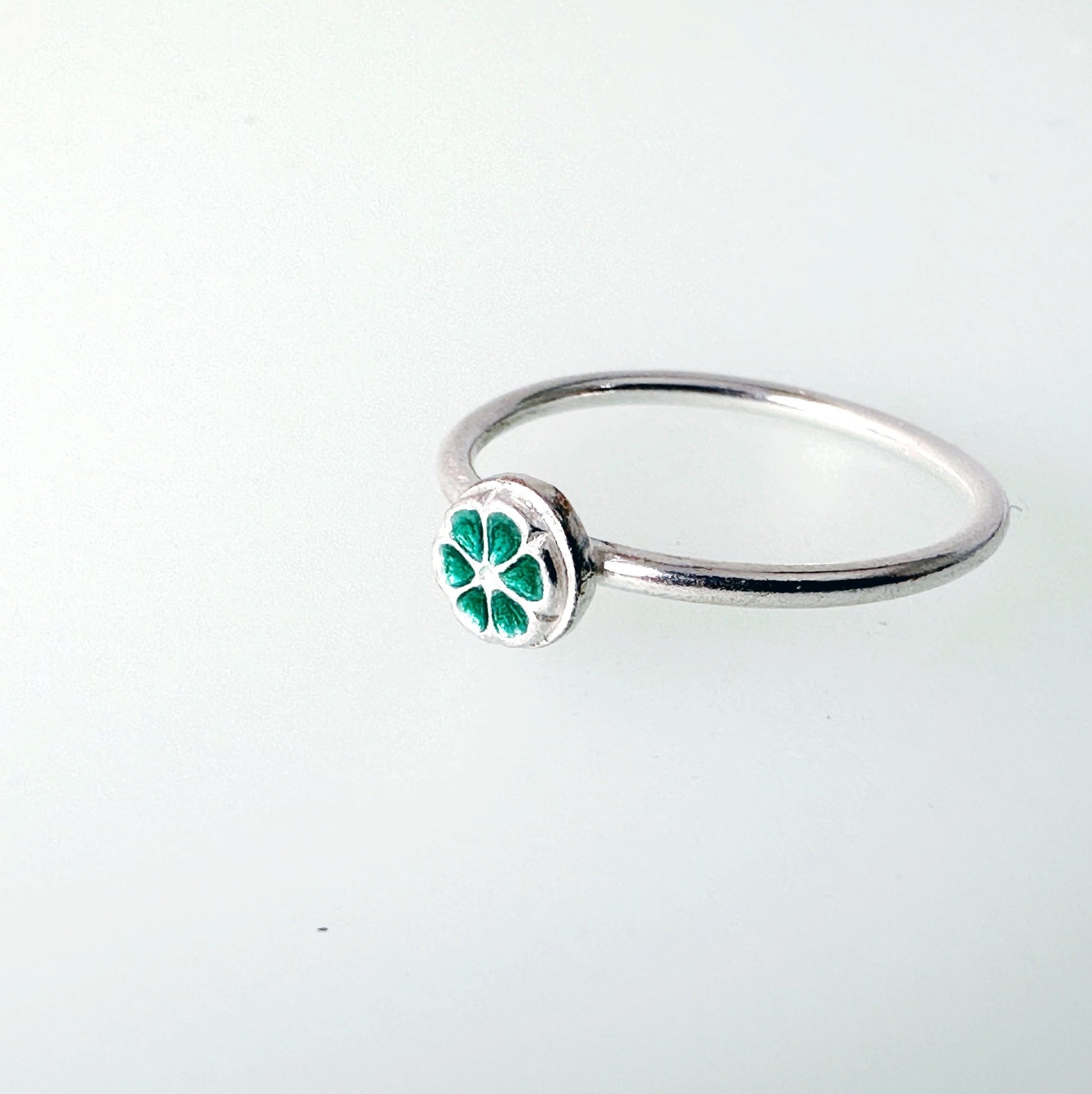 Pinwheel Silver Enamel Stacking Ring - MaisyPlum