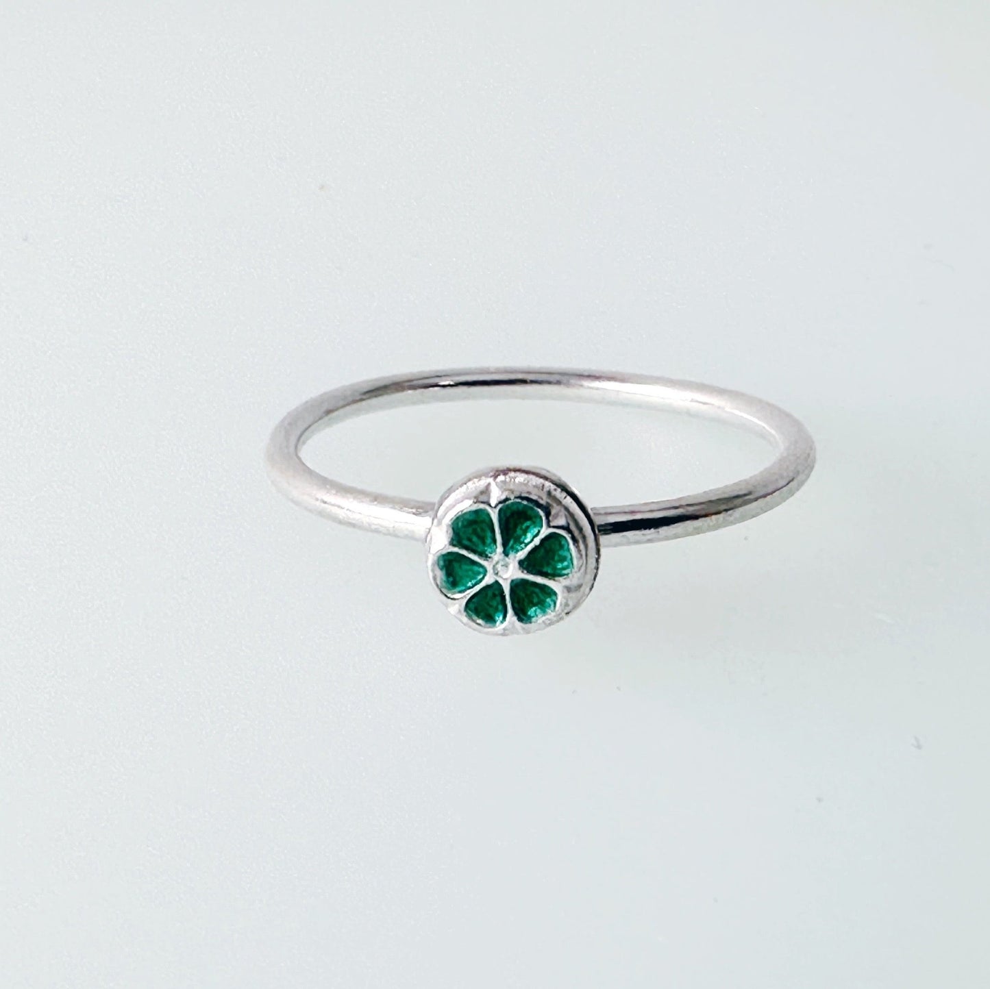 Pinwheel Silver Enamel Stacking Ring - MaisyPlum