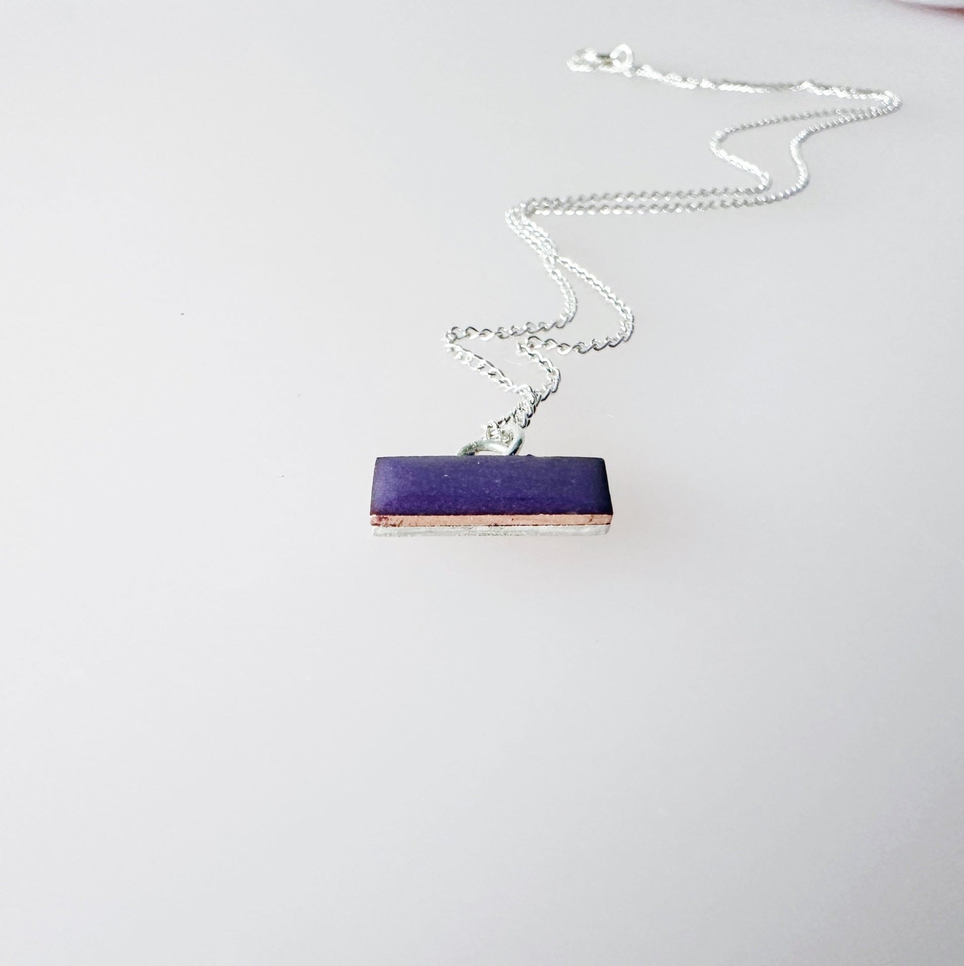 Sterling Silver Enamel Bar Necklace - MaisyPlum