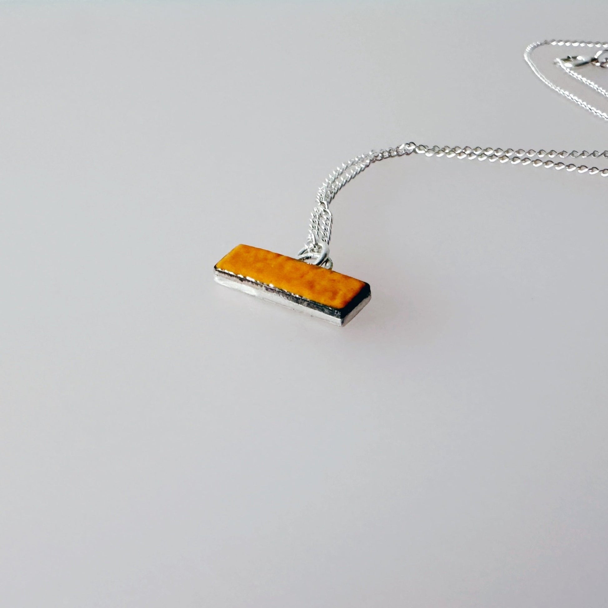 Sterling Silver Enamel Bar Necklace - MaisyPlum