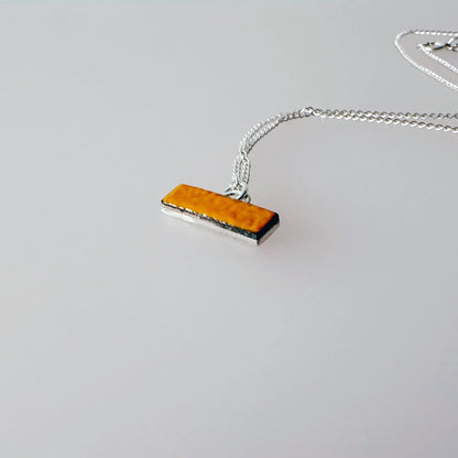 Sterling Silver Enamel Bar Necklace - MaisyPlum