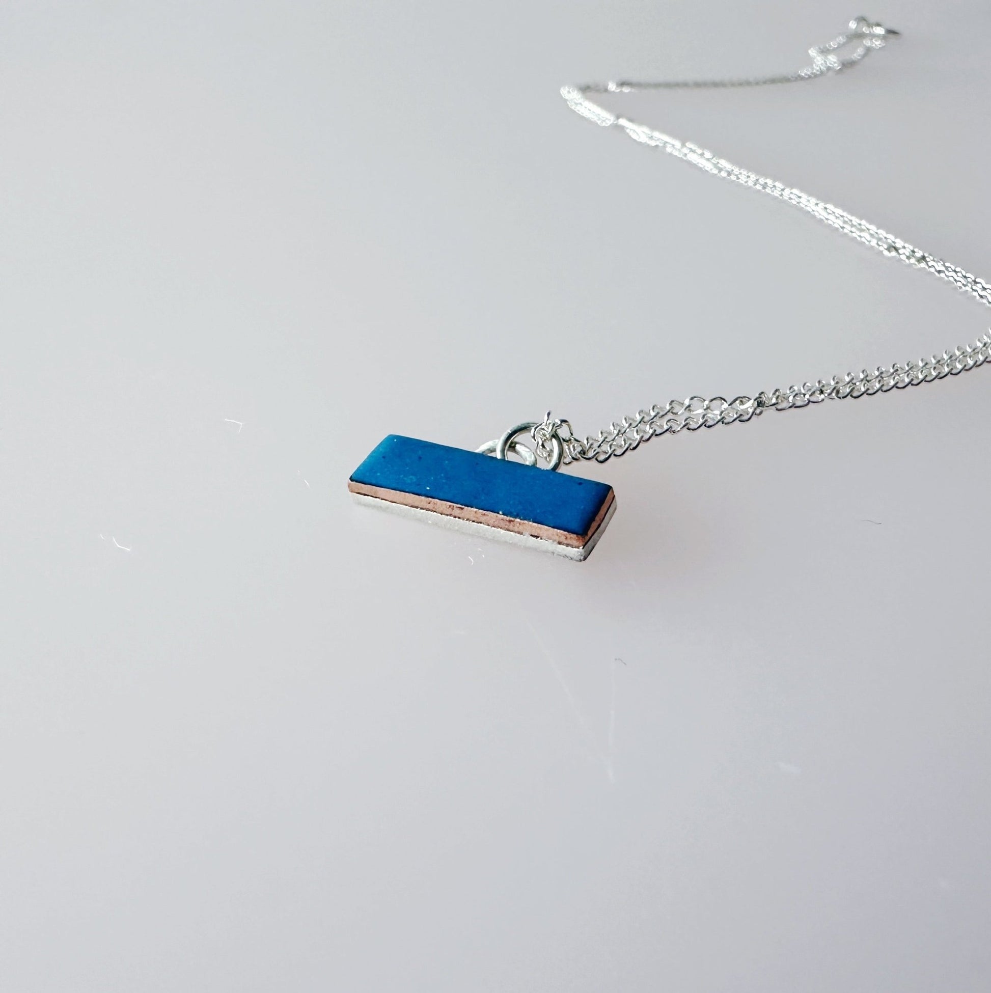 Sterling Silver Enamel Bar Necklace - MaisyPlum