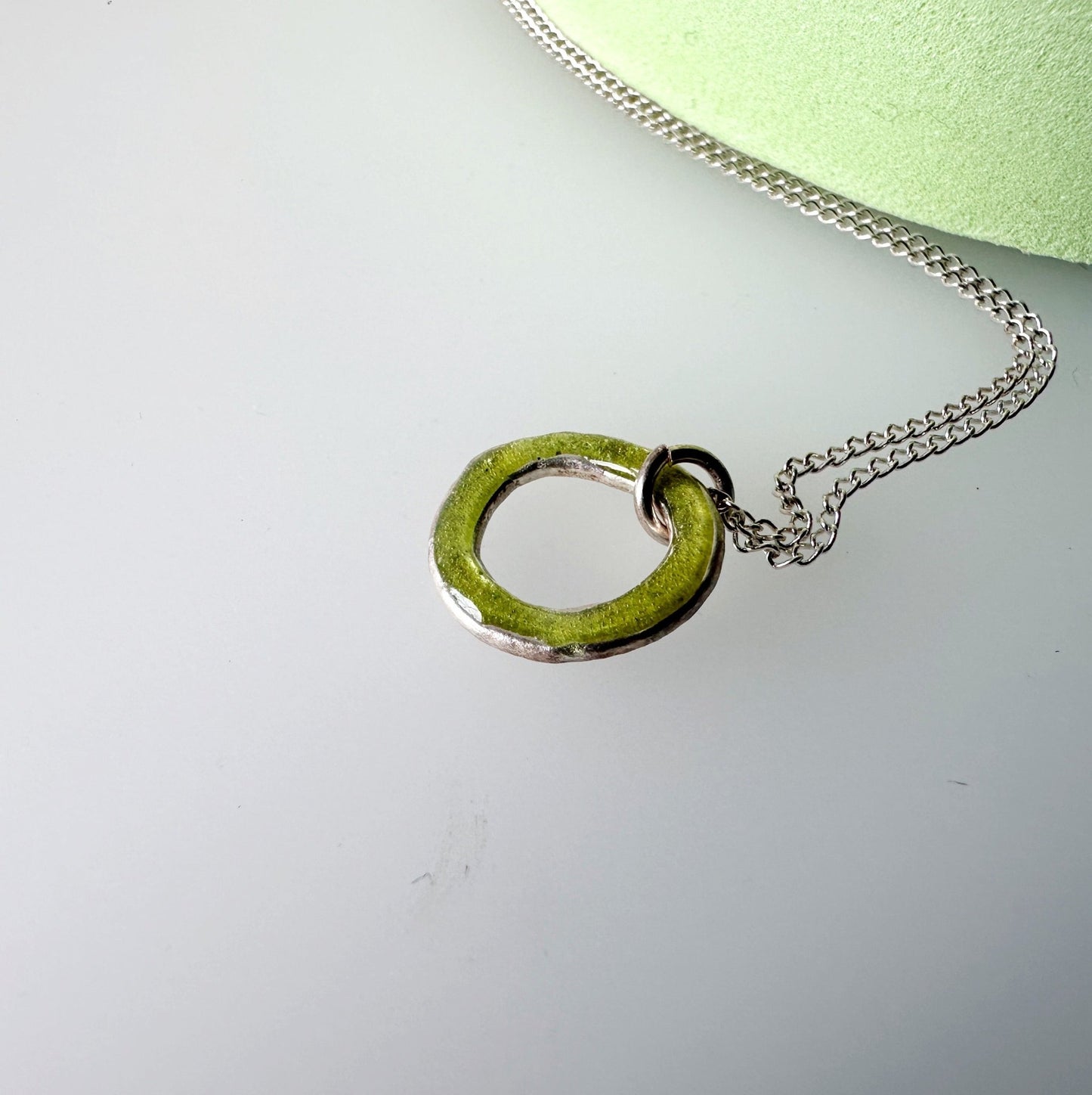 Sterling Silver Enamel Circle Necklace - MaisyPlum