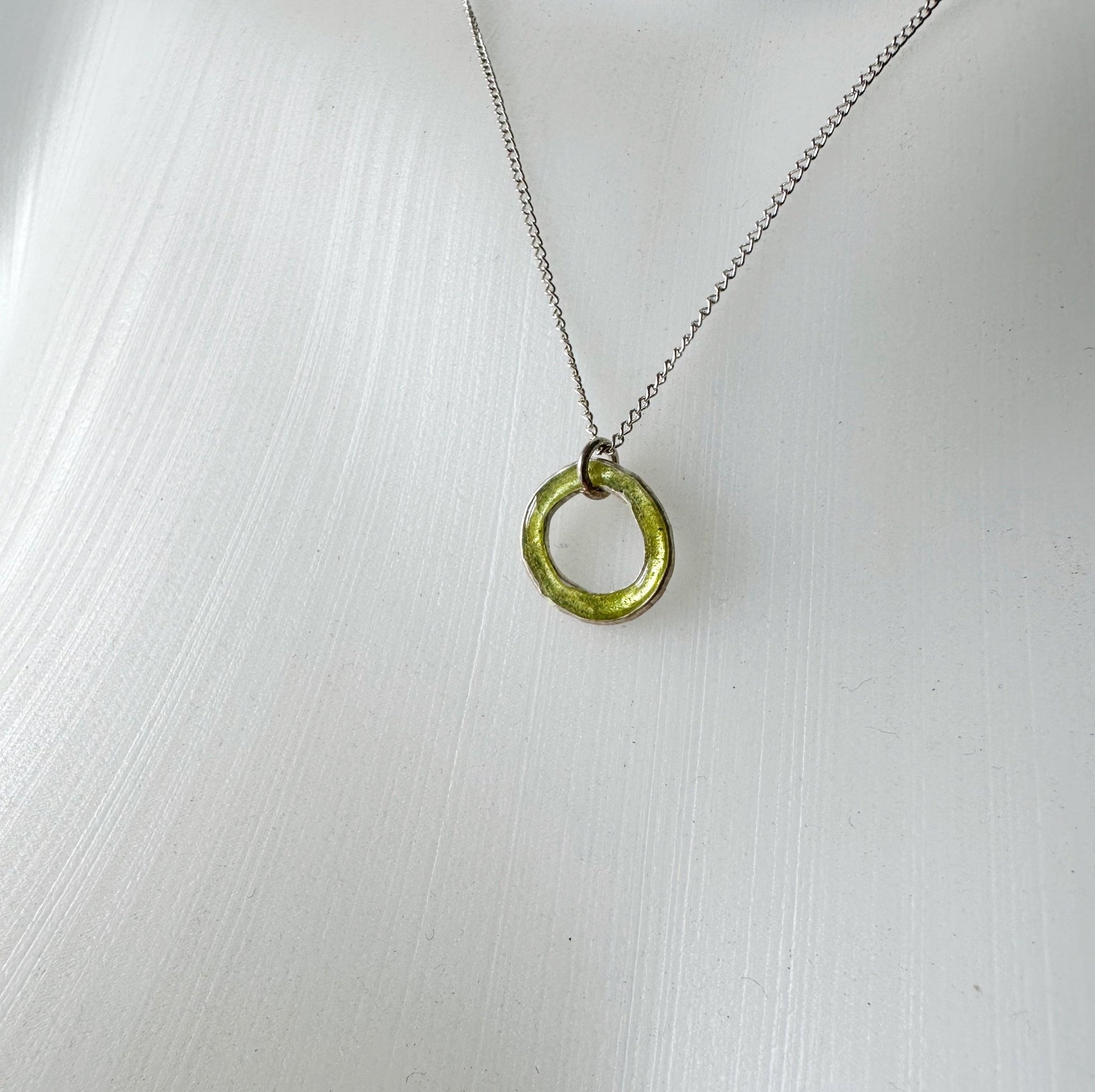 Sterling Silver Enamel Circle Necklace - MaisyPlum