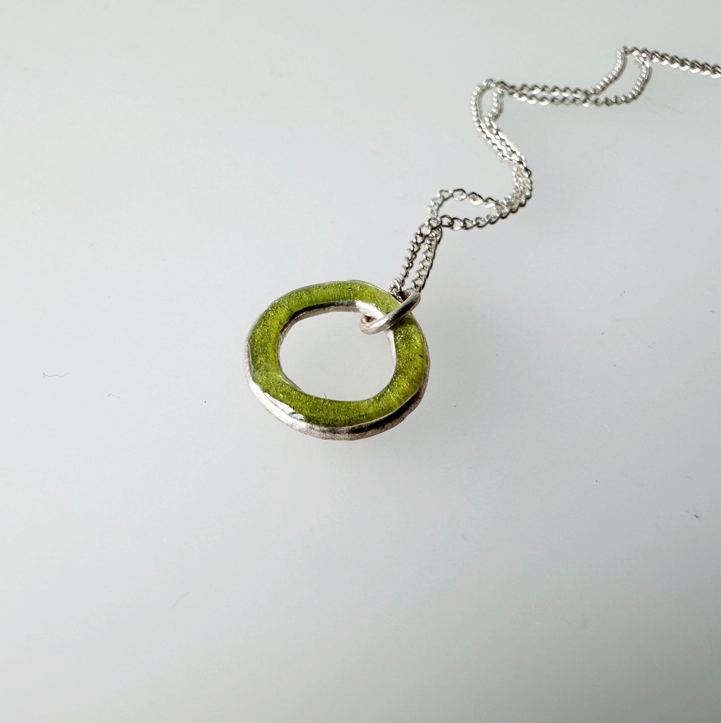 Sterling Silver Enamel Circle Necklace - MaisyPlum