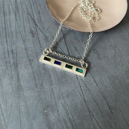 Block Enamel Bar Necklace - MaisyPlum