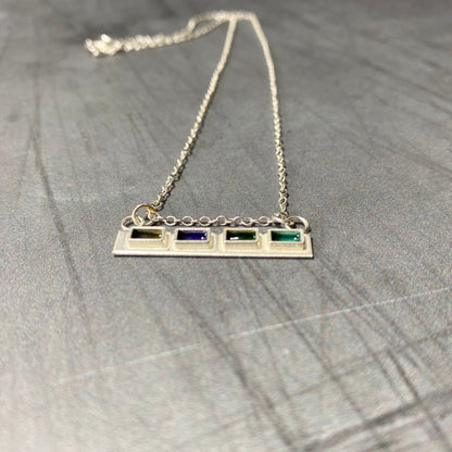 Block Enamel Bar Necklace - MaisyPlum