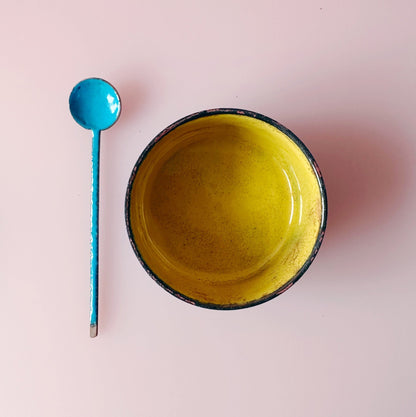 Bowl and Spoon gift Set - Teal and Yellow - MaisyPlum