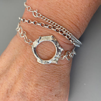 Freeform Silver Bracelet