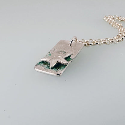 Rectangle Pendant with Silver Star - MaisyPlum