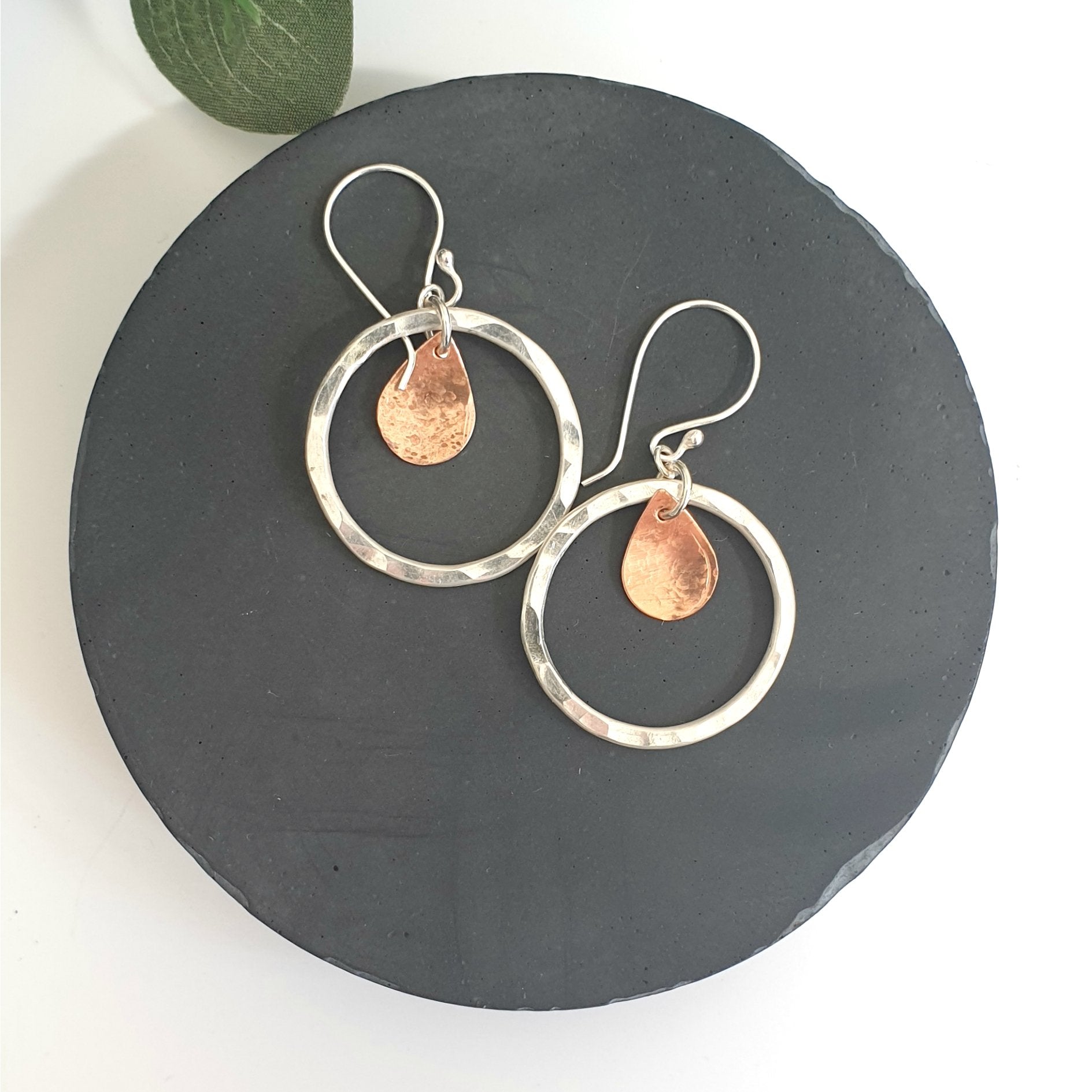 Silver and Copper Hoop Earrings - MaisyPlum