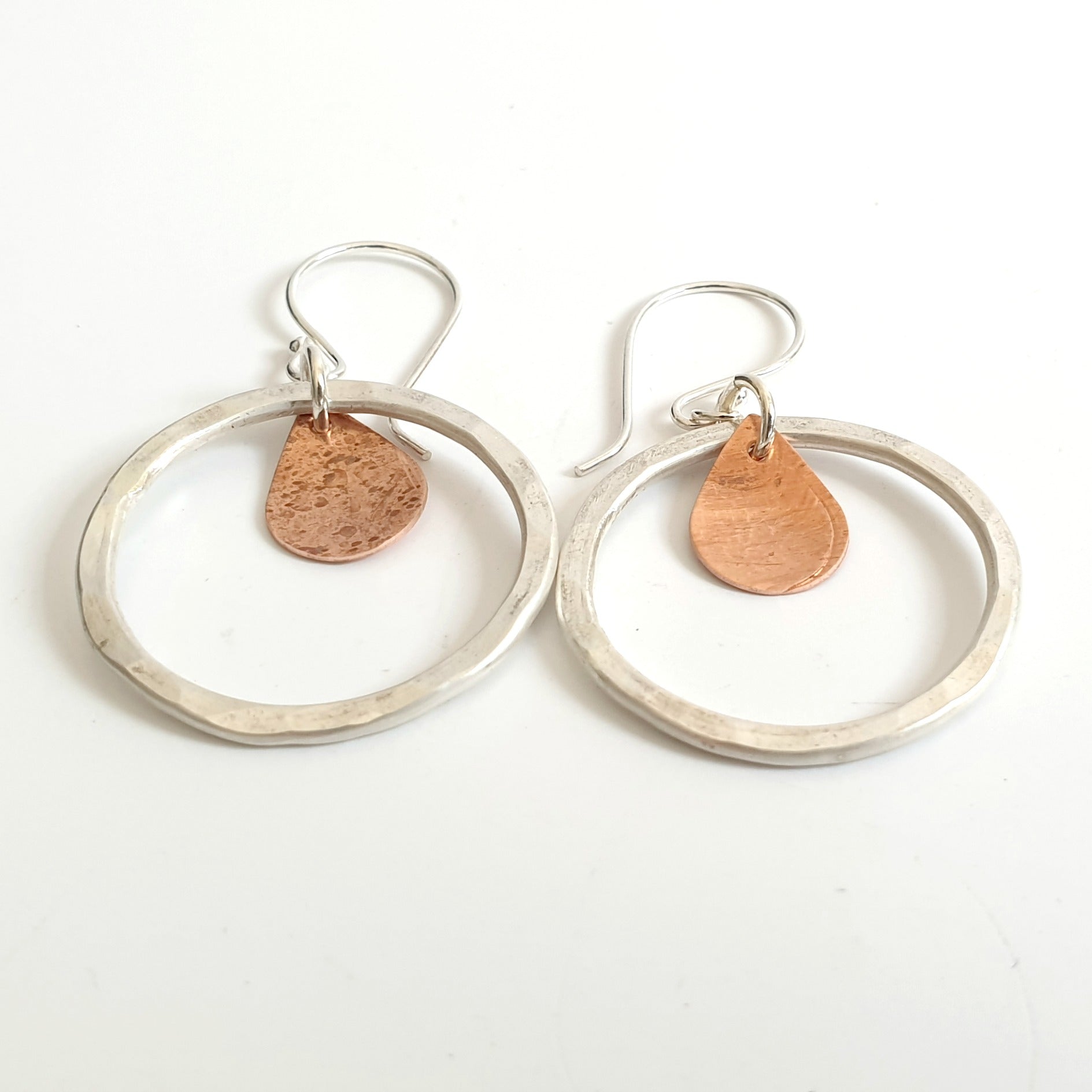 Silver and Copper Hoop Earrings - MaisyPlum