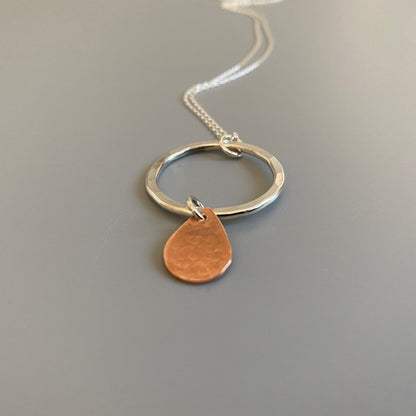 Silver and Copper Hoop Pendant - MaisyPlum