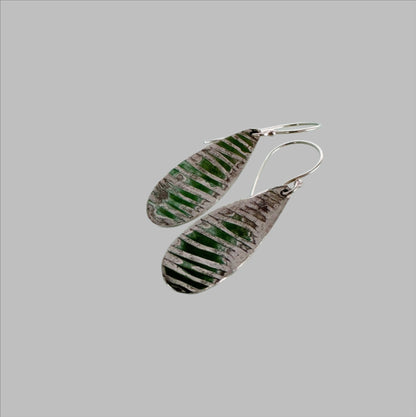 Stripy Sterling Silver Drop Earrings - MaisyPlum