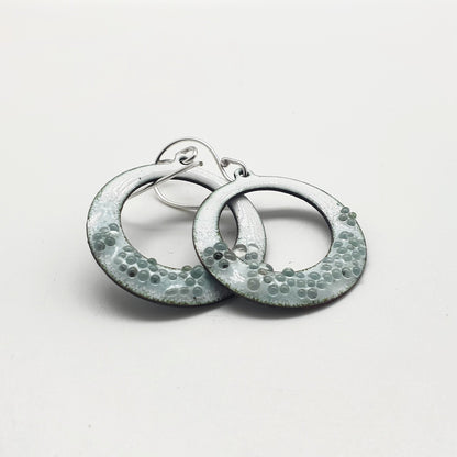 Textured Enamel Hoop Earrings - MaisyPlum